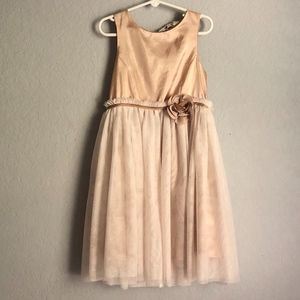 Girls Dress - Gold and White